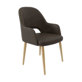 FL Orleans Bourbon Fabric Upholstered Aluminium Legs Hospitality Dining Chair