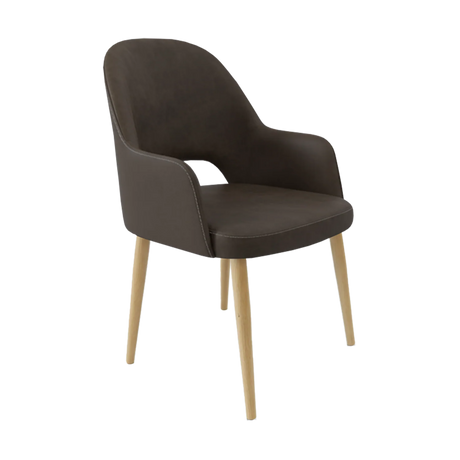 FL Orleans Bourbon Fabric Upholstered Aluminium Legs Hospitality Dining Chair