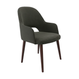 FL Orleans Bourbon Fabric Upholstered Aluminium Legs Hospitality Dining Chair