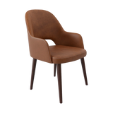 FL Orleans Bourbon Fabric Upholstered Aluminium Legs Hospitality Dining Chair