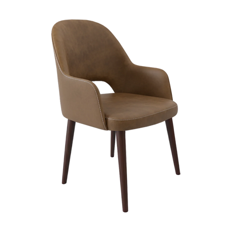 FL Orleans Bourbon Fabric Upholstered Aluminium Legs Hospitality Dining Chair