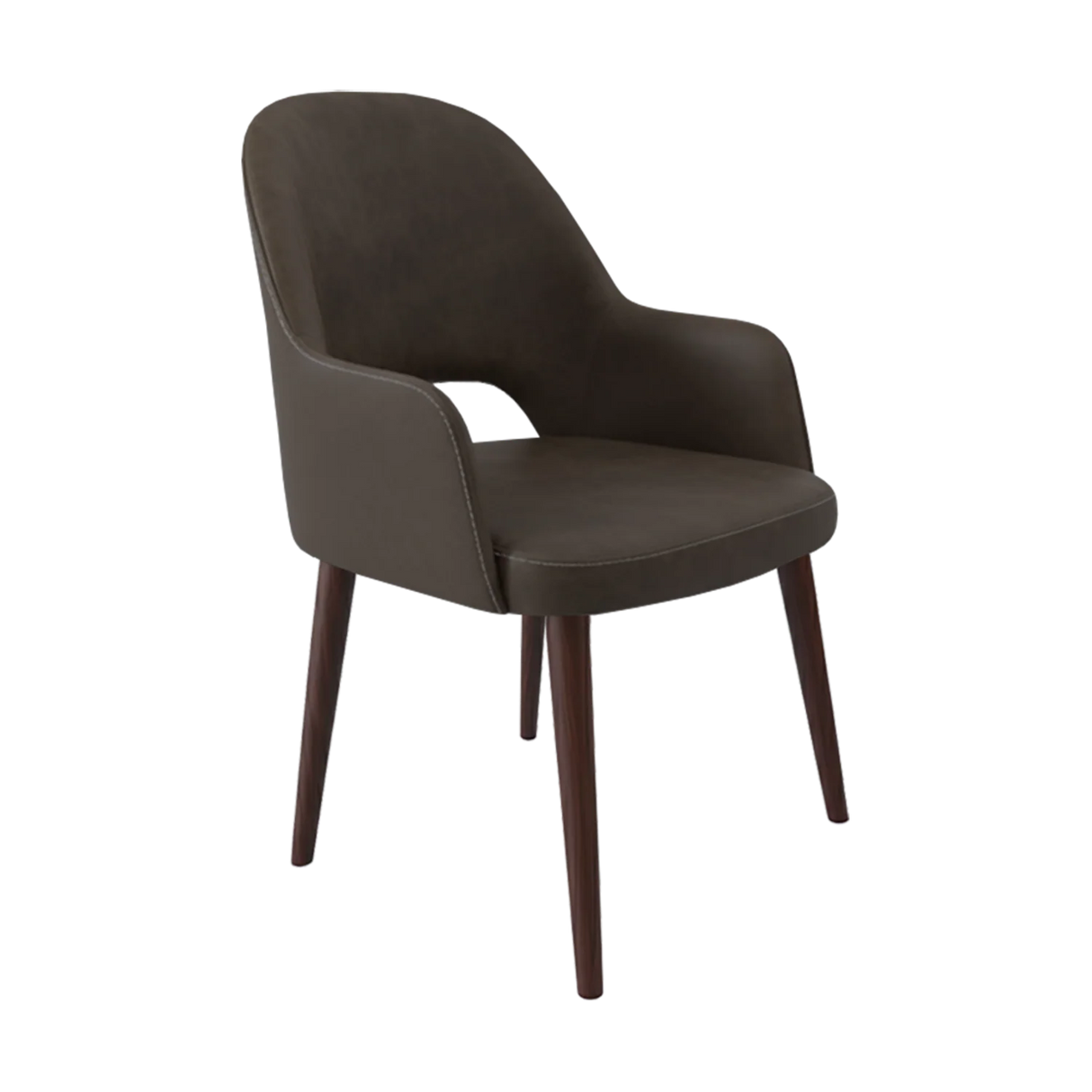 FL Orleans Bourbon Fabric Upholstered Aluminium Legs Hospitality Dining Chair
