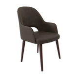 FL Orleans Bourbon Fabric Upholstered Aluminium Legs Hospitality Dining Chair