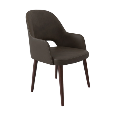 FL Orleans Bourbon Fabric Upholstered Aluminium Legs Hospitality Dining Chair