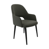 FL Orleans Bourbon Fabric Upholstered Aluminium Legs Hospitality Dining Chair