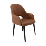 FL Orleans Bourbon Fabric Upholstered Aluminium Legs Hospitality Dining Chair