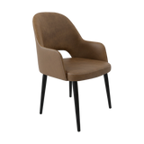 FL Orleans Bourbon Fabric Upholstered Aluminium Legs Hospitality Dining Chair