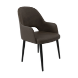 FL Orleans Bourbon Fabric Upholstered Aluminium Legs Hospitality Dining Chair