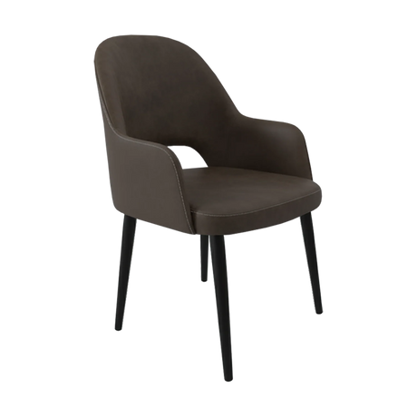 FL Orleans Bourbon Fabric Upholstered Aluminium Legs Hospitality Dining Chair