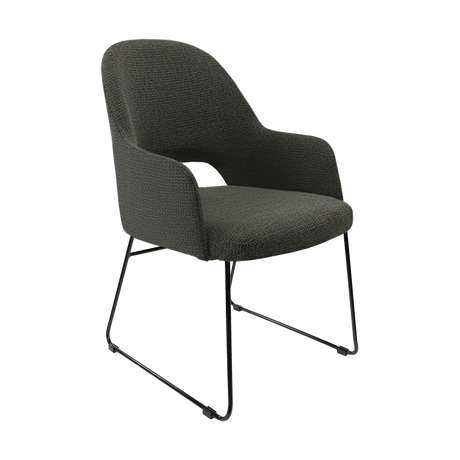 FL Orleans Upholstered Aluminium Sled Base Hospitality Dining Armchair