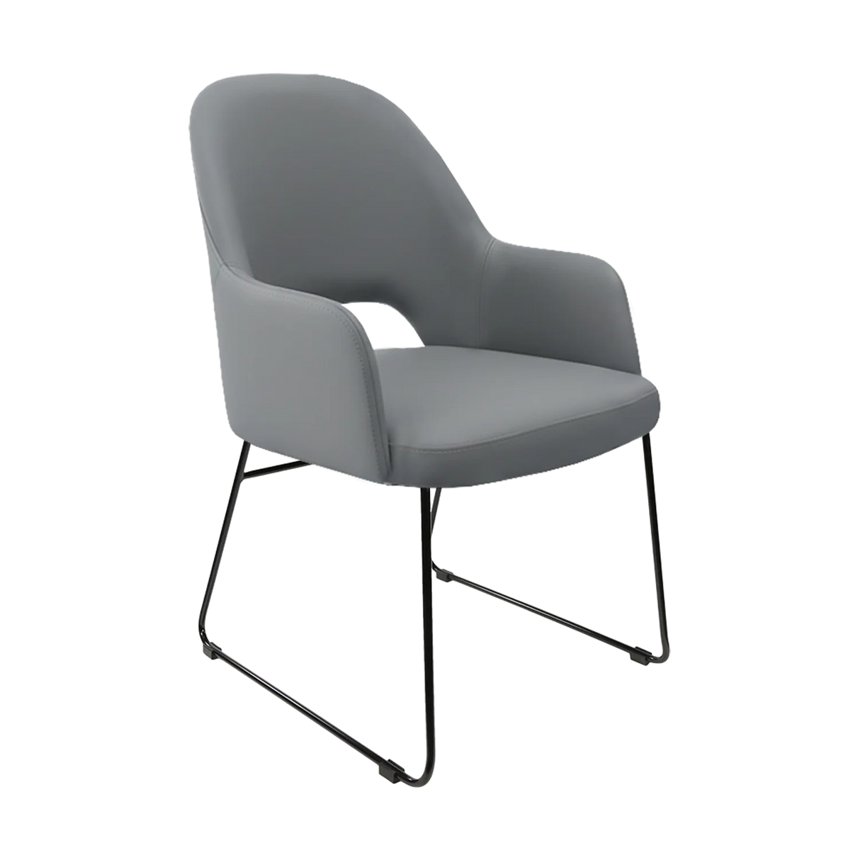 FL Orleans Upholstered Aluminium Sled Base Hospitality Dining Armchair