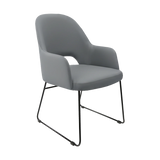 FL Orleans Upholstered Aluminium Sled Base Hospitality Dining Armchair