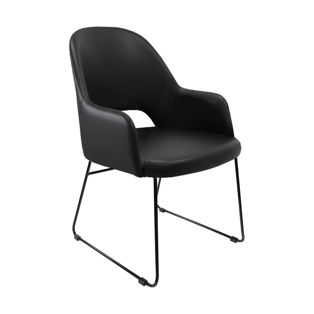 FL Orleans Upholstered Aluminium Sled Base Hospitality Dining Armchair