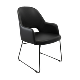 FL Orleans Upholstered Aluminium Sled Base Hospitality Dining Armchair