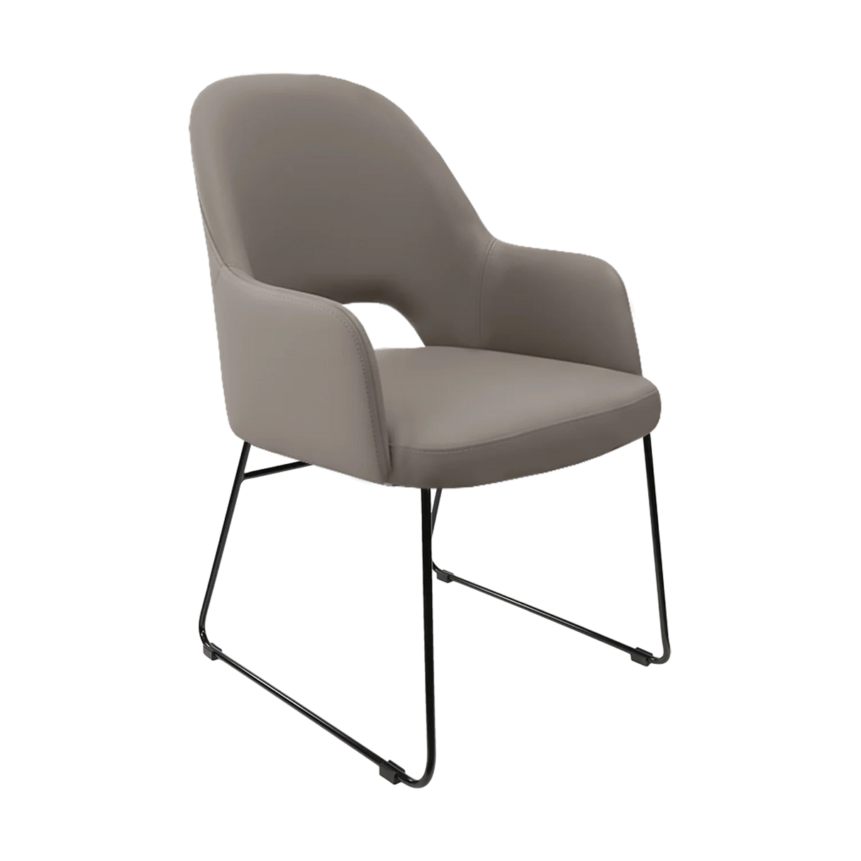 FL Orleans Upholstered Aluminium Sled Base Hospitality Dining Armchair