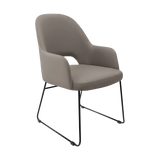 FL Orleans Upholstered Aluminium Sled Base Hospitality Dining Armchair