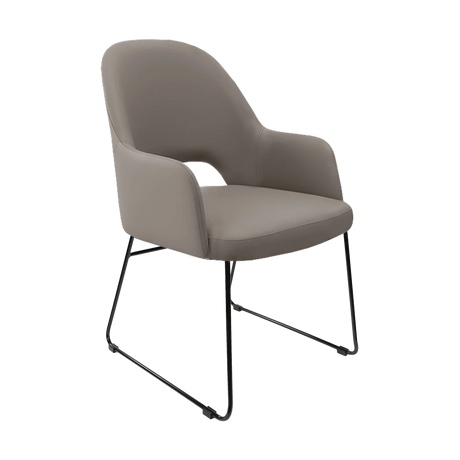 FL Orleans Upholstered Aluminium Sled Base Hospitality Dining Armchair