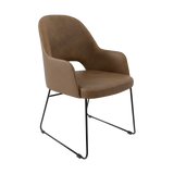 FL Orleans Upholstered Aluminium Sled Base Hospitality Dining Armchair