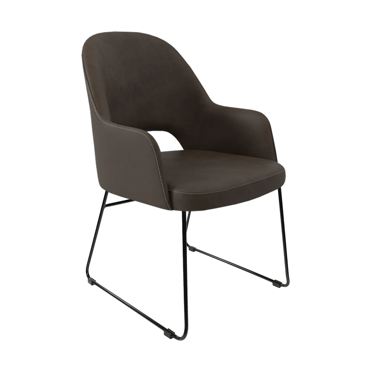 FL Orleans Upholstered Aluminium Sled Base Hospitality Dining Armchair