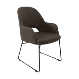 FL Orleans Upholstered Aluminium Sled Base Hospitality Dining Armchair