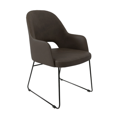 FL Orleans Upholstered Aluminium Sled Base Hospitality Dining Armchair