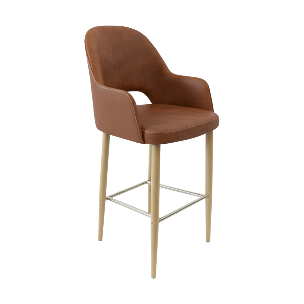 FL Orleans Bourbon Upholstered Seat Aluminium Frame Hospitality Barstool