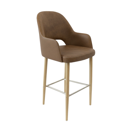 FL Orleans Bourbon Upholstered Seat Aluminium Frame Hospitality Barstool