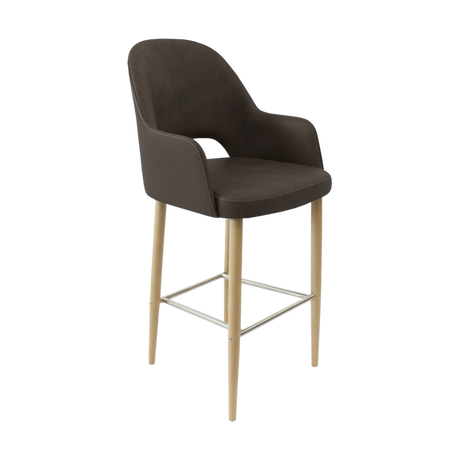 FL Orleans Bourbon Upholstered Seat Aluminium Frame Hospitality Barstool