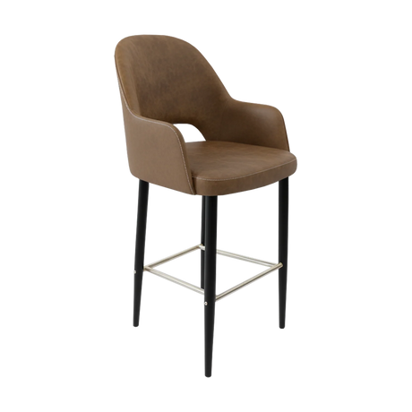 FL Orleans Bourbon Upholstered Seat Aluminium Frame Hospitality Barstool