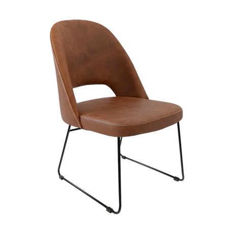 FL Orleans Upholstered Aluminium Sled Base Hospitality Dining Chair