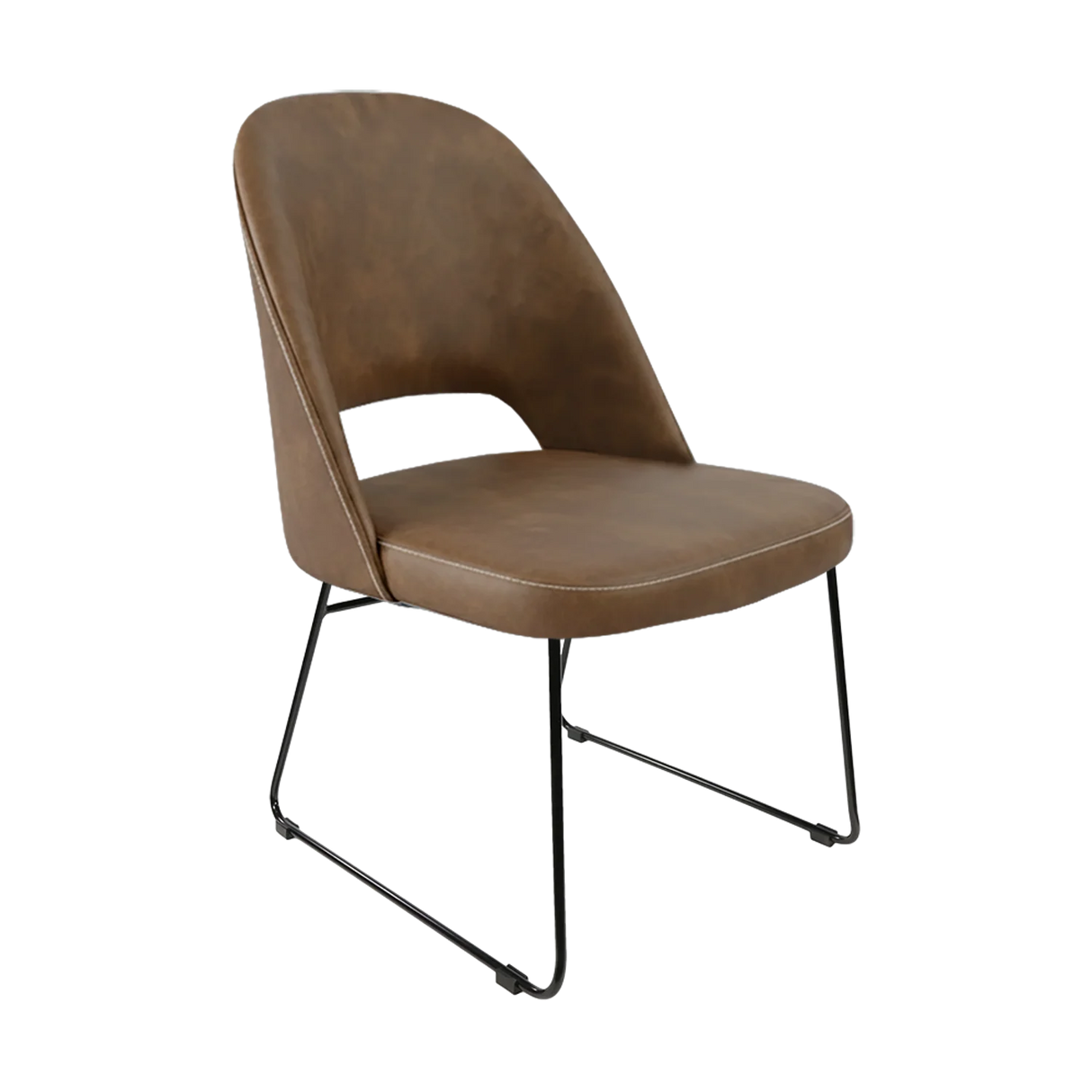 FL Orleans Upholstered Aluminium Sled Base Hospitality Dining Chair