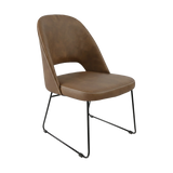 FL Orleans Upholstered Aluminium Sled Base Hospitality Dining Chair