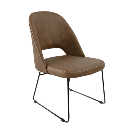 FL Orleans Upholstered Aluminium Sled Base Hospitality Dining Chair