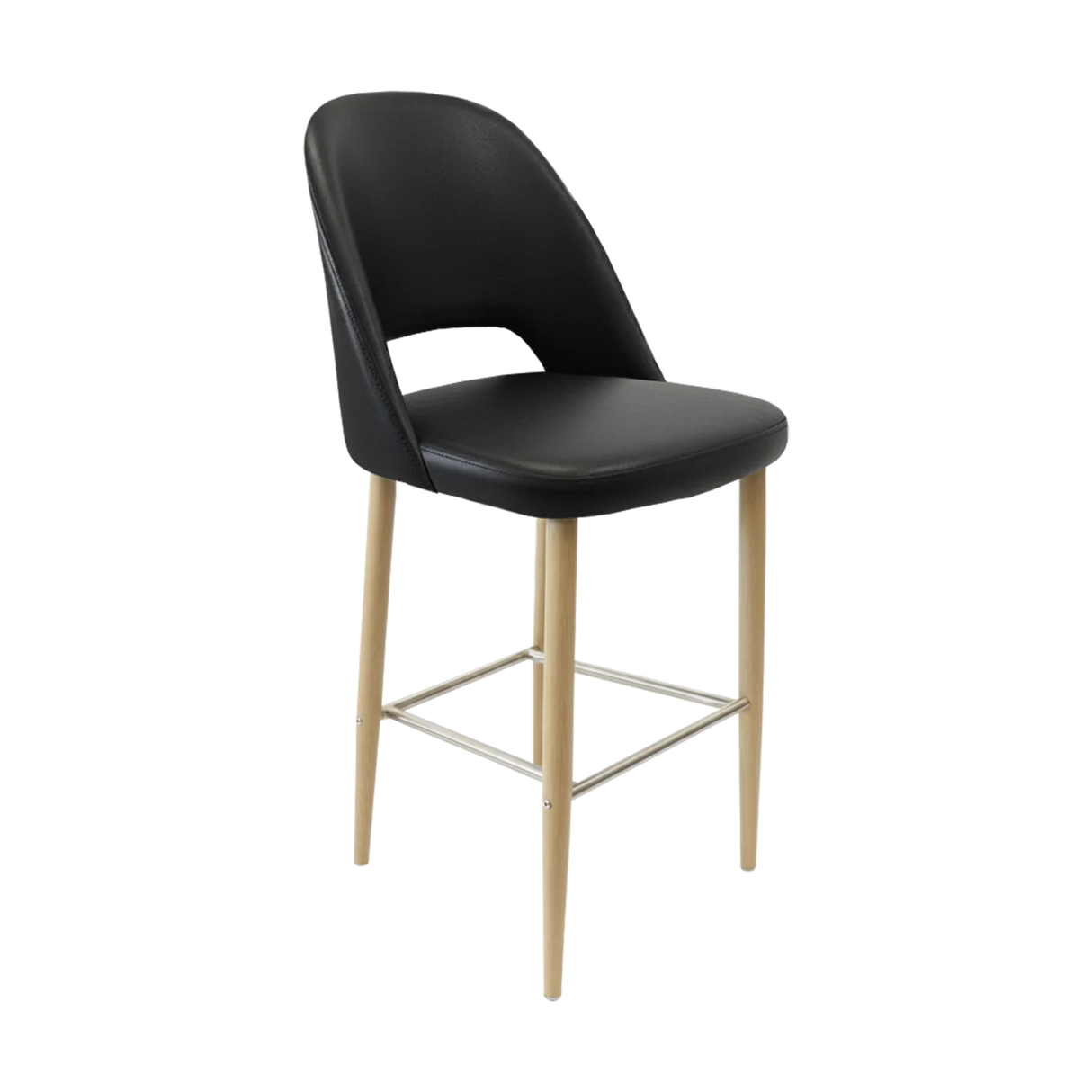 FL Orleans Crescent Upholstered Seat Aluminium Frame Hospitality Barstool