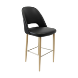 FL Orleans Crescent Upholstered Seat Aluminium Frame Hospitality Barstool