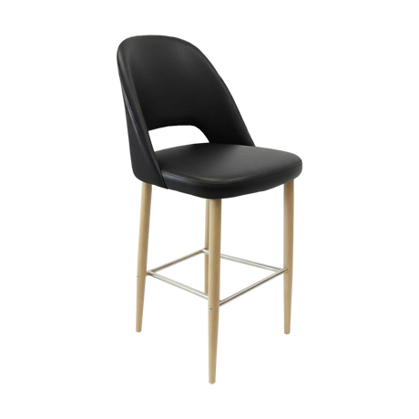 FL Orleans Crescent Upholstered Seat Aluminium Frame Hospitality Barstool