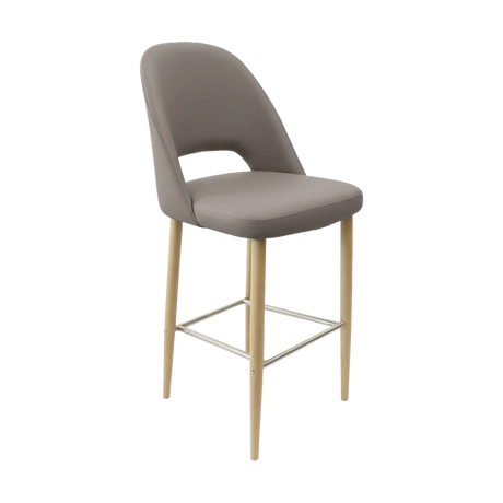 FL Orleans Crescent Upholstered Seat Aluminium Frame Hospitality Barstool