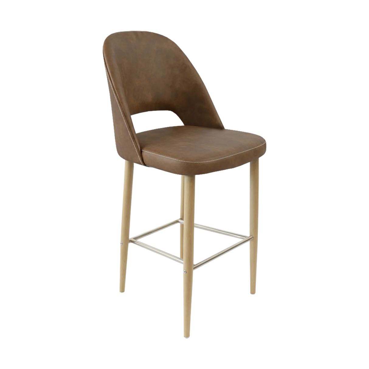 FL Orleans Crescent Upholstered Seat Aluminium Frame Hospitality Barstool