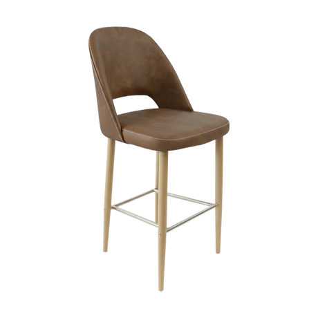 FL Orleans Crescent Upholstered Seat Aluminium Frame Hospitality Barstool