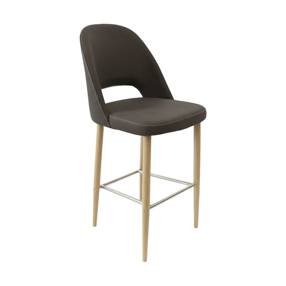 FL Orleans Crescent Upholstered Seat Aluminium Frame Hospitality Barstool