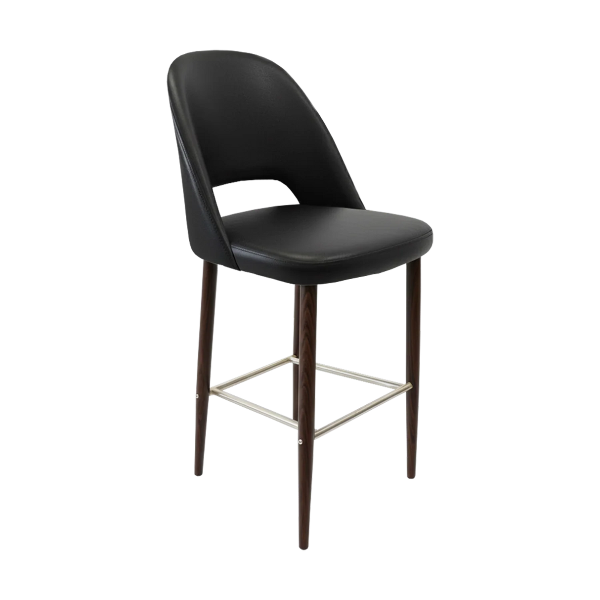 FL Orleans Crescent Upholstered Seat Aluminium Frame Hospitality Barstool