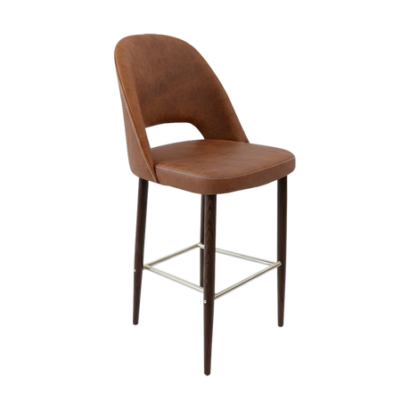 FL Orleans Crescent Upholstered Seat Aluminium Frame Hospitality Barstool