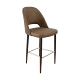 FL Orleans Crescent Upholstered Seat Aluminium Frame Hospitality Barstool