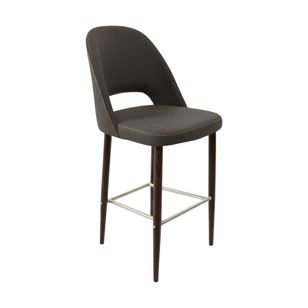 FL Orleans Crescent Upholstered Seat Aluminium Frame Hospitality Barstool
