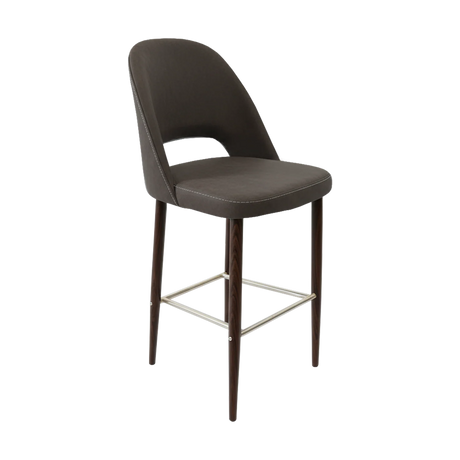 FL Orleans Crescent Upholstered Seat Aluminium Frame Hospitality Barstool