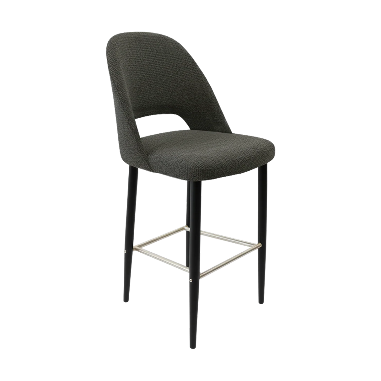 FL Orleans Crescent Upholstered Seat Aluminium Frame Hospitality Barstool