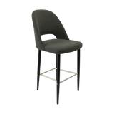 FL Orleans Crescent Upholstered Seat Aluminium Frame Hospitality Barstool