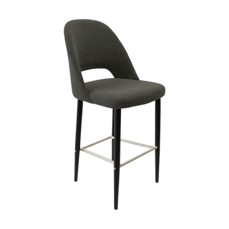 FL Orleans Crescent Upholstered Seat Aluminium Frame Hospitality Barstool