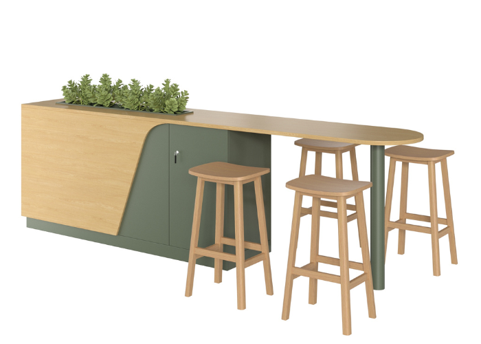 DD Falcon High Bench with Planter Storage