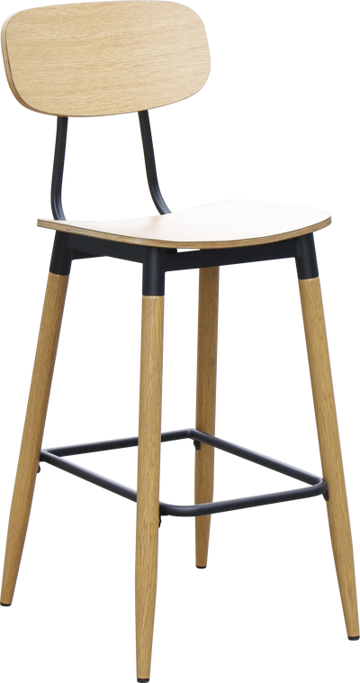 FL Austin Plywood Seat Steel Legs Hospitality Barstool